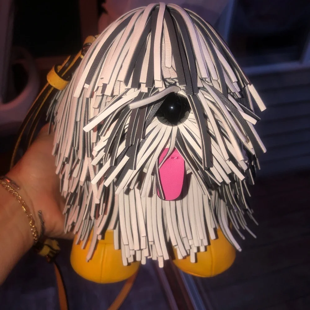 SOLD - Showdog Fringed 3D Shaggy Dog Crossbody by Kate Spade - Picture 3 of 13